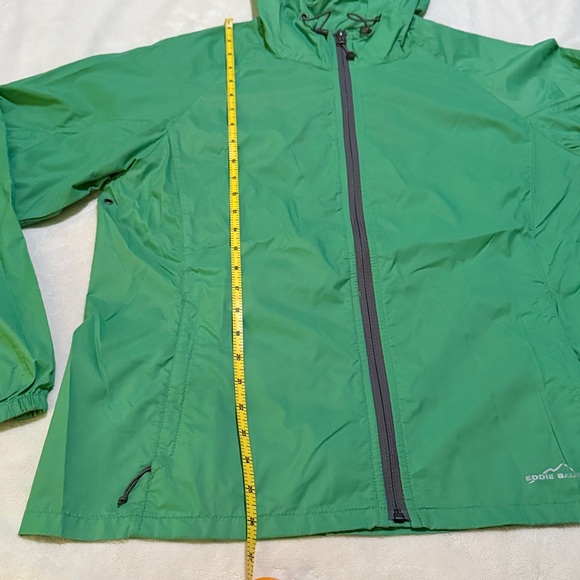 NWOT Eddie Bauer Green Hooded Full Zip Windbreaker/Rain Coat Size S - Picture 12 of 13